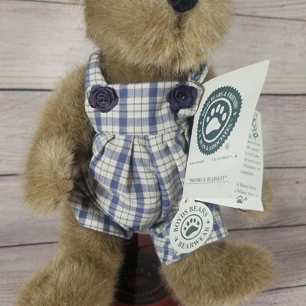 Boyd's Bears Brooke B Bearsley Plush Stuffed Fabric 10" Bear With Tags #917400 - Picture 3 of 16